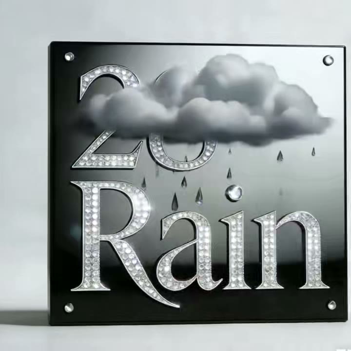 Aolin Music cyber rain-night homepage poster frame